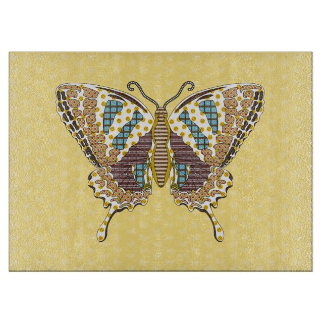 Planche À Découper Plaque de coupe en verre d'aztèque Swallowtail (Devant)