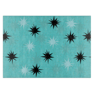 Planche À Découper Plaque de coupe en verre turquoise atomique