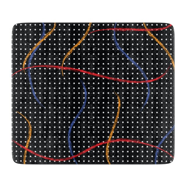 Planche À Découper Plaque et points de peinture rétro (Devant)