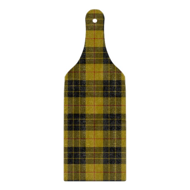 Planche À Découper Plaque noire jaune tartan MacLeod (Devant)
