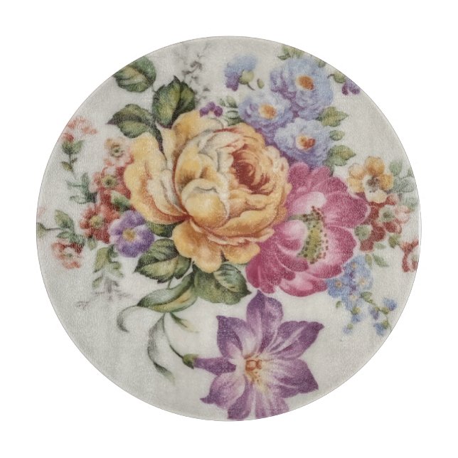 Planche À Découper Plastique Décoratif Floral (Devant)