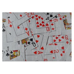 Planche À Découper Plateau De Cartes De Jeu Éparpillées,