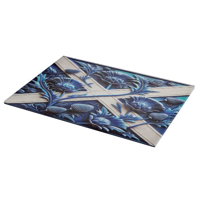 Planche À Découper Plateau de coupe avec Scottish Thistles Design (Coin)