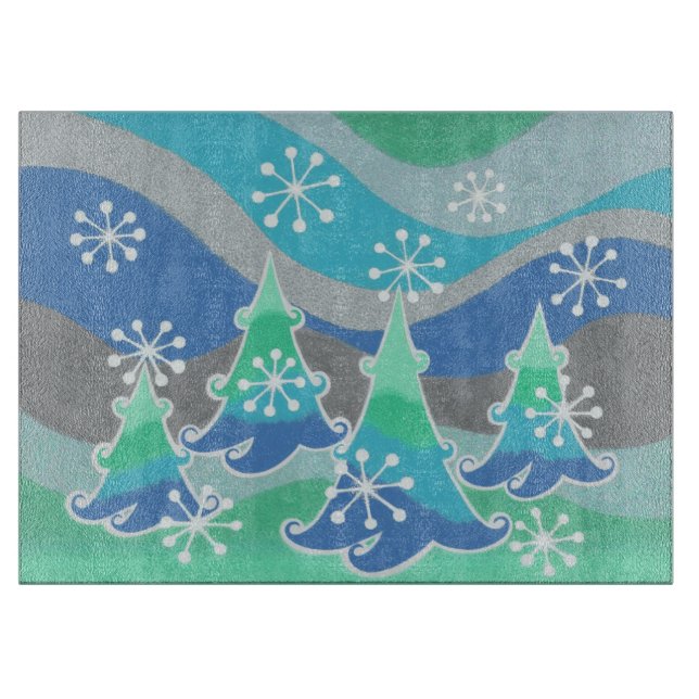 Planche À Découper Plateau de coupe des arbres d'hiver (Devant)