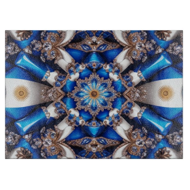 Planche À Découper Plateau de coupe en verre aux couleurs argentines (Devant)