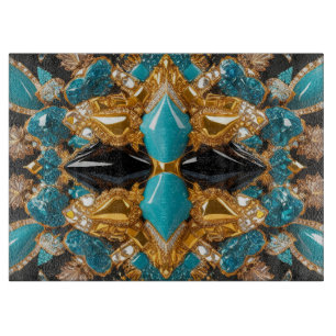 Planche À Découper Plateau de coupe en verre avec couleurs Bahamas