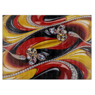 Planche À Découper Plateau de coupe en verre avec couleurs belges