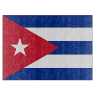 Planche À Découper Plateau de coupe en verre avec Drapeau de Cuba