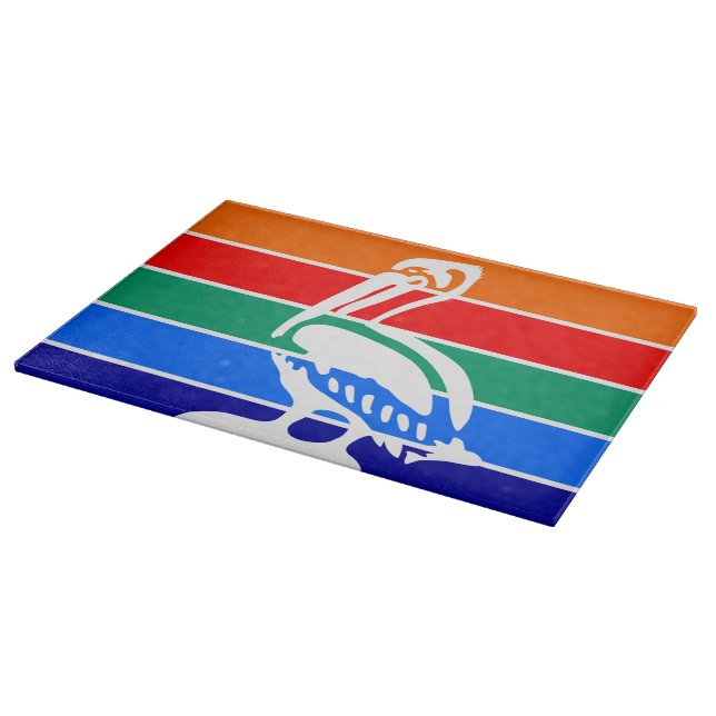 Planche À Découper Plateau de coupe en verre avec Drapeau de Saint-Pé (Coin)