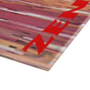 Planche À Découper Plateau de coupe en verre de roseaux rouges zen