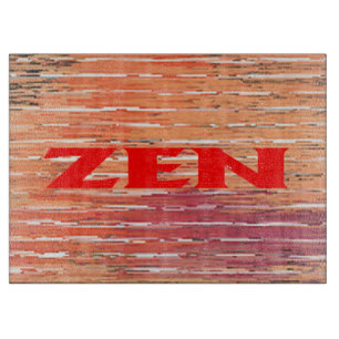 Planche À Découper Plateau de coupe en verre de roseaux rouges zen