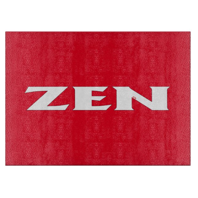 Planche À Découper Plateau de coupe en verre rouge blanc Zen (Devant)