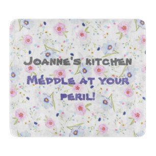 Planche À Découper Plateau de découpe personnalisé avec fleurs ditsée