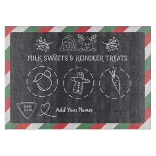 Planche À Découper Plateau de lait et biscuits pour le Père Noël