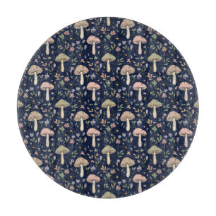 Planche À Découper Plateau de service rond Fungi Navy Dark Academia f