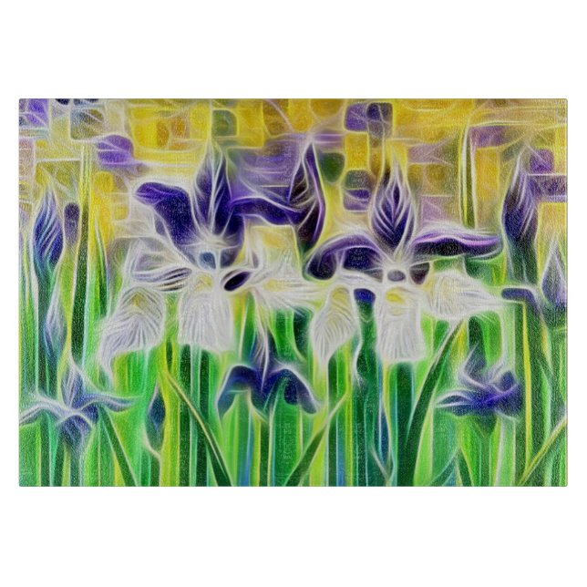 Planche À Découper Plateau Iris Abstrait (Devant)