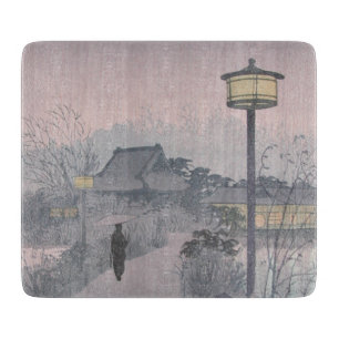 Planche À Découper Pluie crépusculaire sur le chemin de Shinobazu au