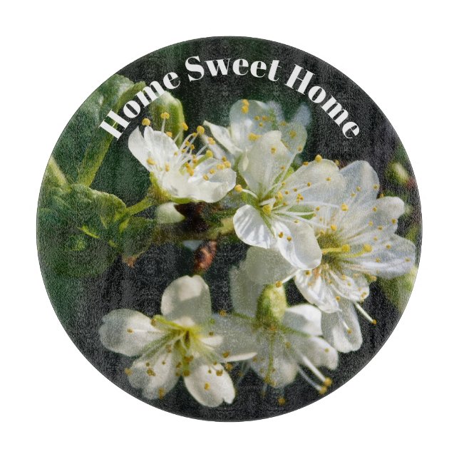 Planche À Découper Plum Blossom Home Sweet Home Glass Cutting Board (Devant)