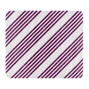 Planche À Découper Plum et blanc cinq bandes motif