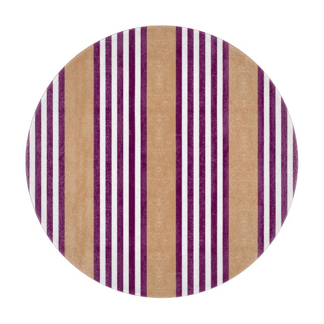 Planche À Découper Plum et blanc cinq bandes motif avec bronzage (Devant)