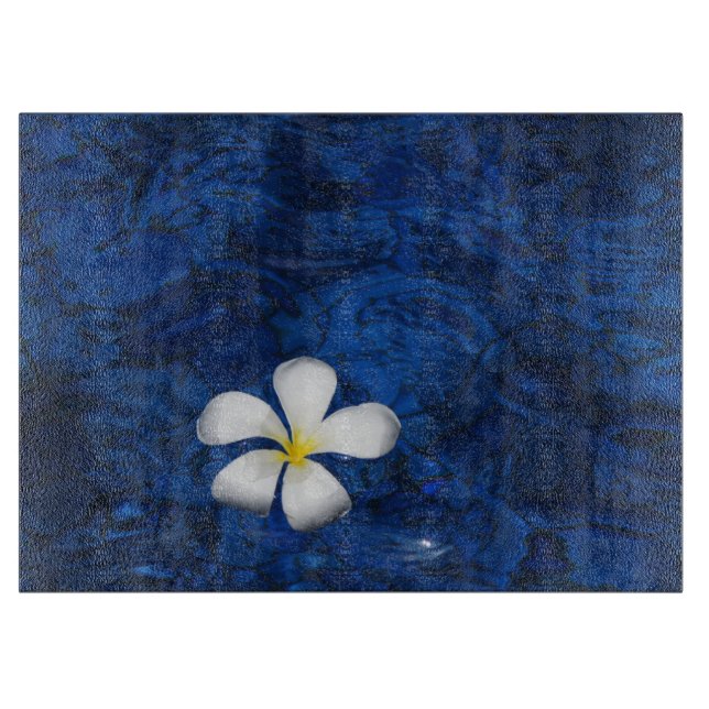Planche À Découper Plumeria Fleur Blanche Motif Floral (Devant)