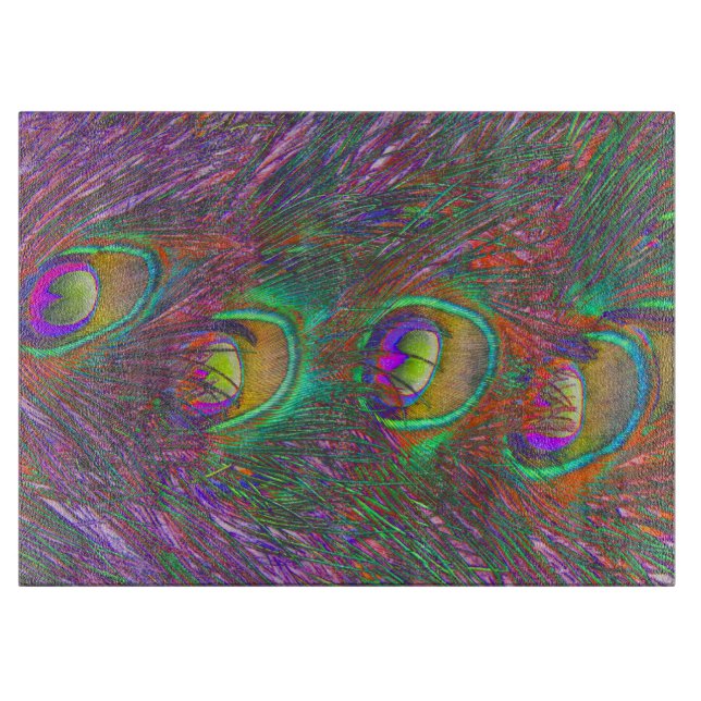 Planche À Découper Plumes Peacock Tinsel de Noël (Devant)