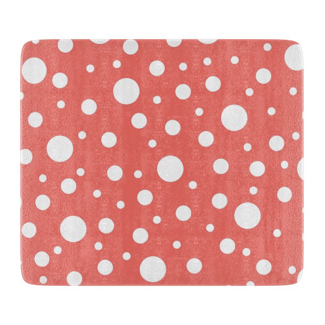 Planche À Découper Point Polka de corail (Devant)