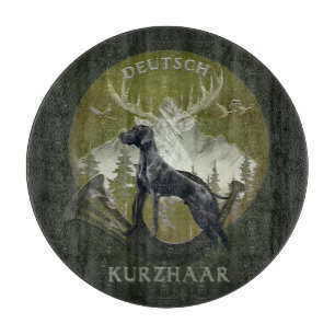 Planche À Découper Pointeur à cheveux courts allemand, Logo de chasse