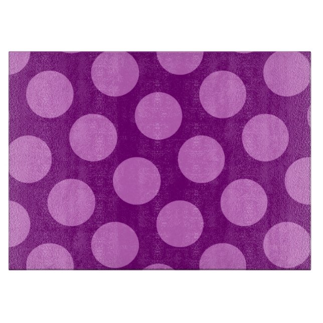 Planche À Découper Points de polka violets et orchidées (Devant)
