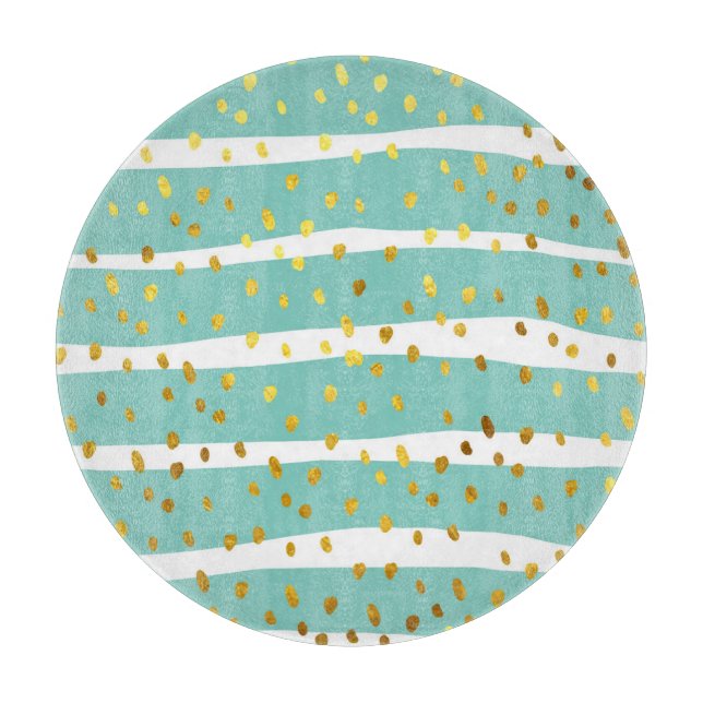 Planche À Découper Points d'or et rayures : Motif élégant (Devant)