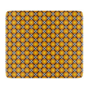 Planche À Découper Points dorés lumineux Motif à carreaux noir et bla