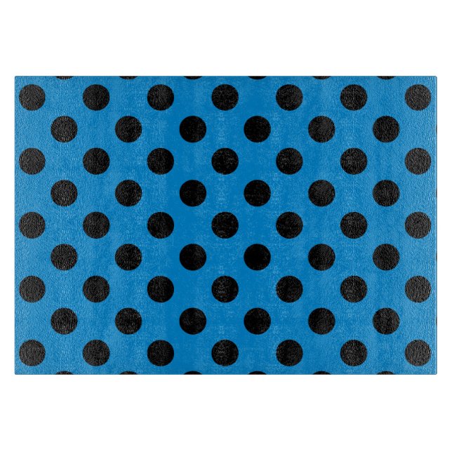 Planche À Découper Points noirs sur bleu ciel (Devant)