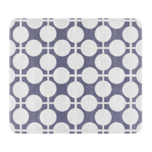 Planche À Découper pois blanc gris et motif