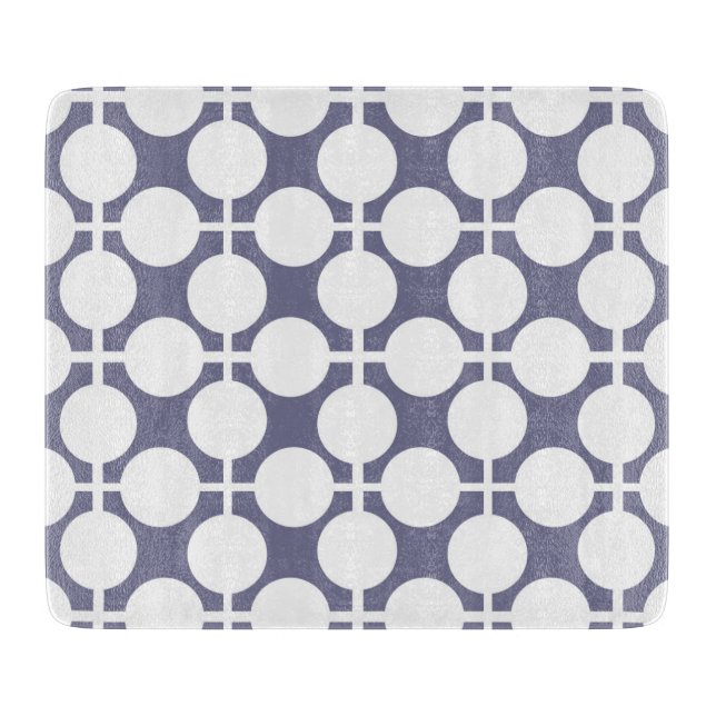 Planche À Découper pois blanc gris et motif (Devant)