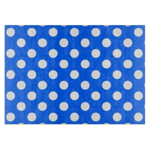 Planche À Découper Pois blancs sur bleu royal