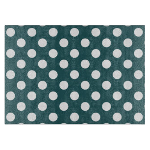 Planche À Découper Pois blancs sur turquoise