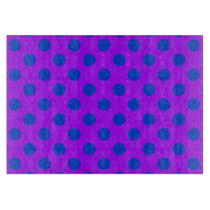 Planche À Découper Pois bleus sur violet