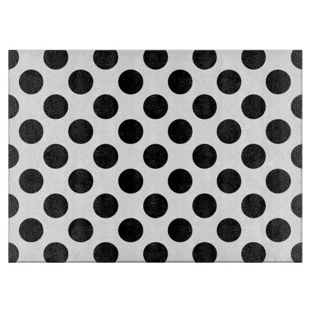 Planche À Découper Pois, Motif Polka Dot, noir et blanc (Devant)