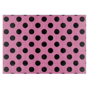 Planche À Découper Pois noirs en rose
