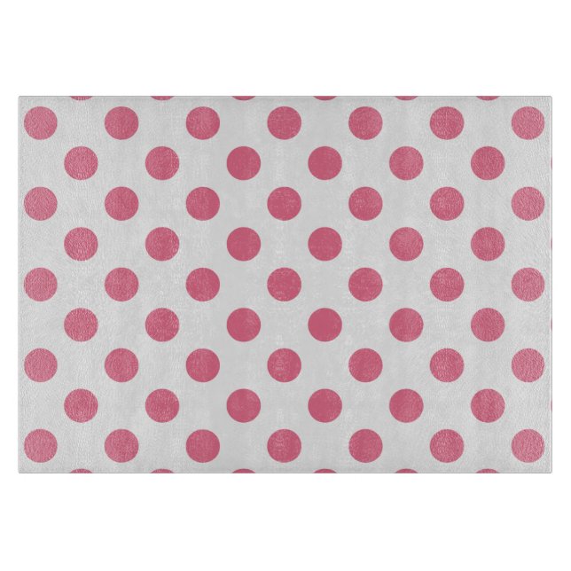 Planche À Découper Pois rose et blanc (Devant)