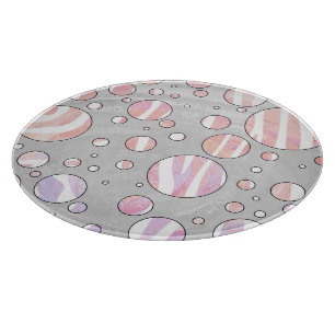 Planche À Découper Pois rose et blanc Zebra