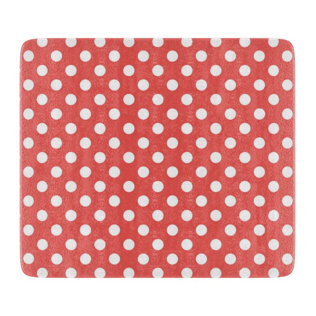 Planche À Découper Pois rouges et blancs (Devant)
