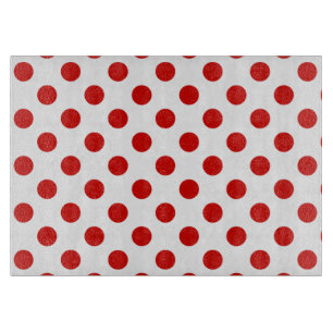 Planche À Découper Pois rouges et blancs