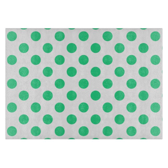 Planche À Découper Pois verts et blancs (Devant)