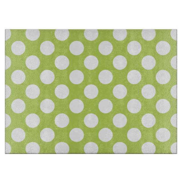 Planche À Découper Pois verts, Motif à points Polka, points, pointill (Devant)