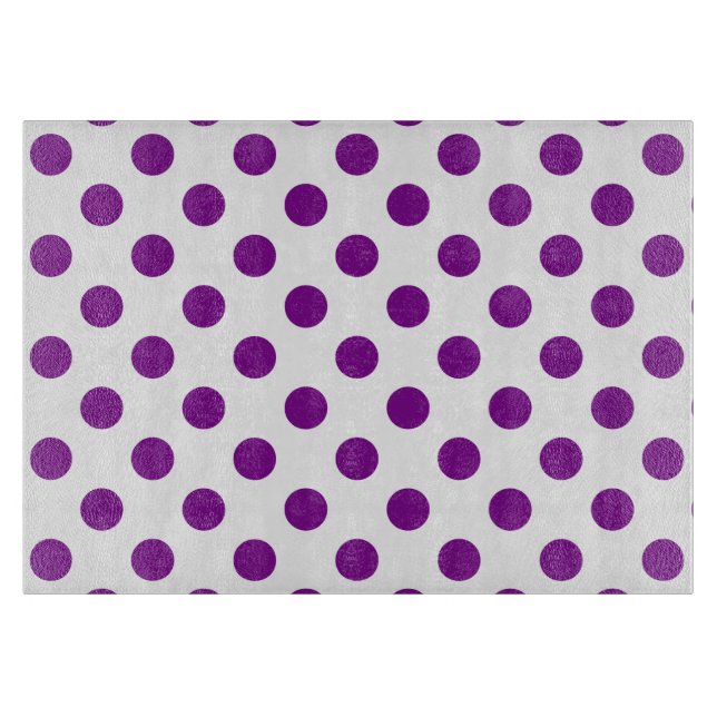 Planche À Découper Pois violets et blancs (Devant)