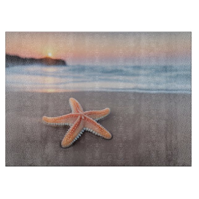 Planche À Découper Poisson étoilé sur la plage (Devant)