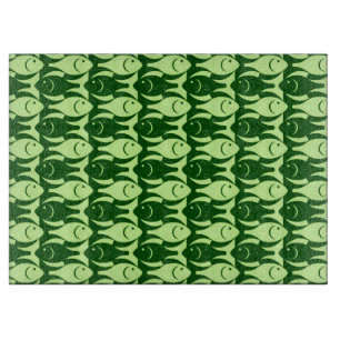 Planche À Découper Poisson moderne du milieu du siècle, chaux et vert