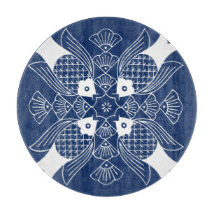 Planche À Découper Poisson sous-marin avec Arrière - plan bleu