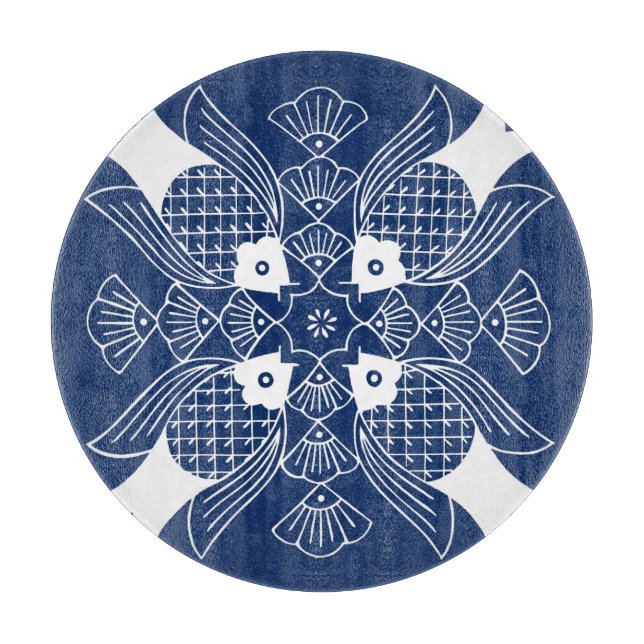 Planche À Découper Poisson sous-marin avec Arrière - plan bleu (Devant)